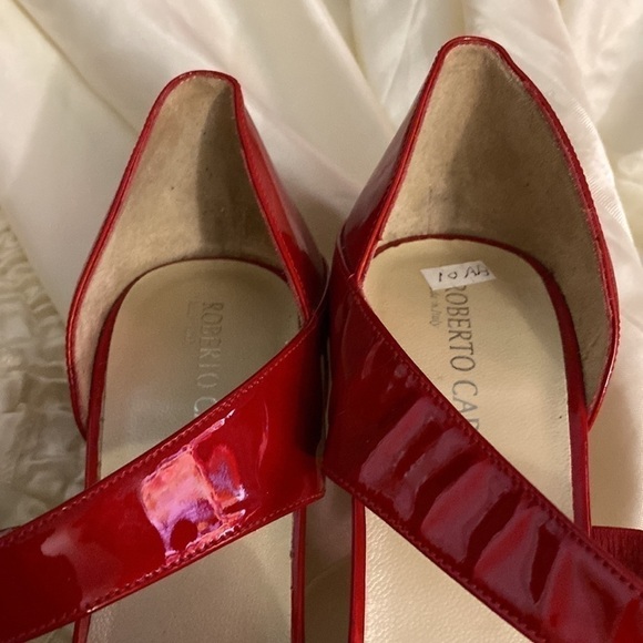 ROBERTO Capucci Firenze Red Patent Open  Toe Heel’s - Picture 9 of 9